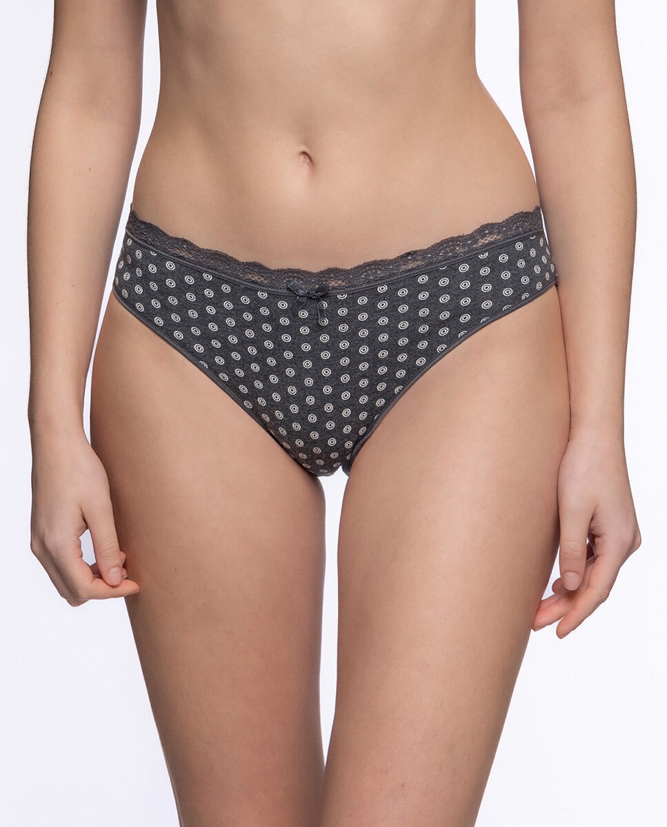 Pack de 3 bragas de algodón elástico estampadas - Punto Blanco - Multicolor Multicolor-6