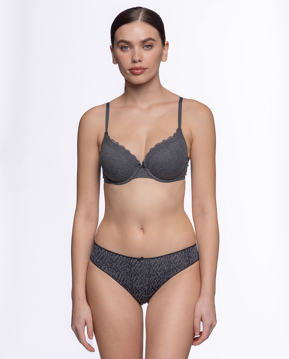 Pack de 3 bragas bikini de microfibra - Punto Blanco - Negro / Blanco Negro / Blanco-4