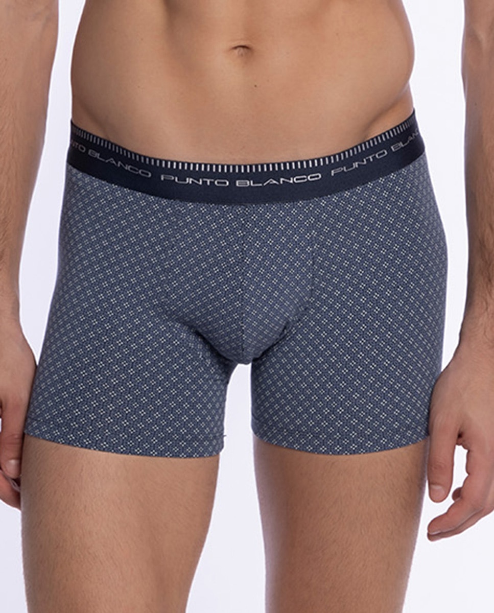 Pack de 2 boxérs de hombre de punto - Punto Blanco - Azul marino Azul marino-4