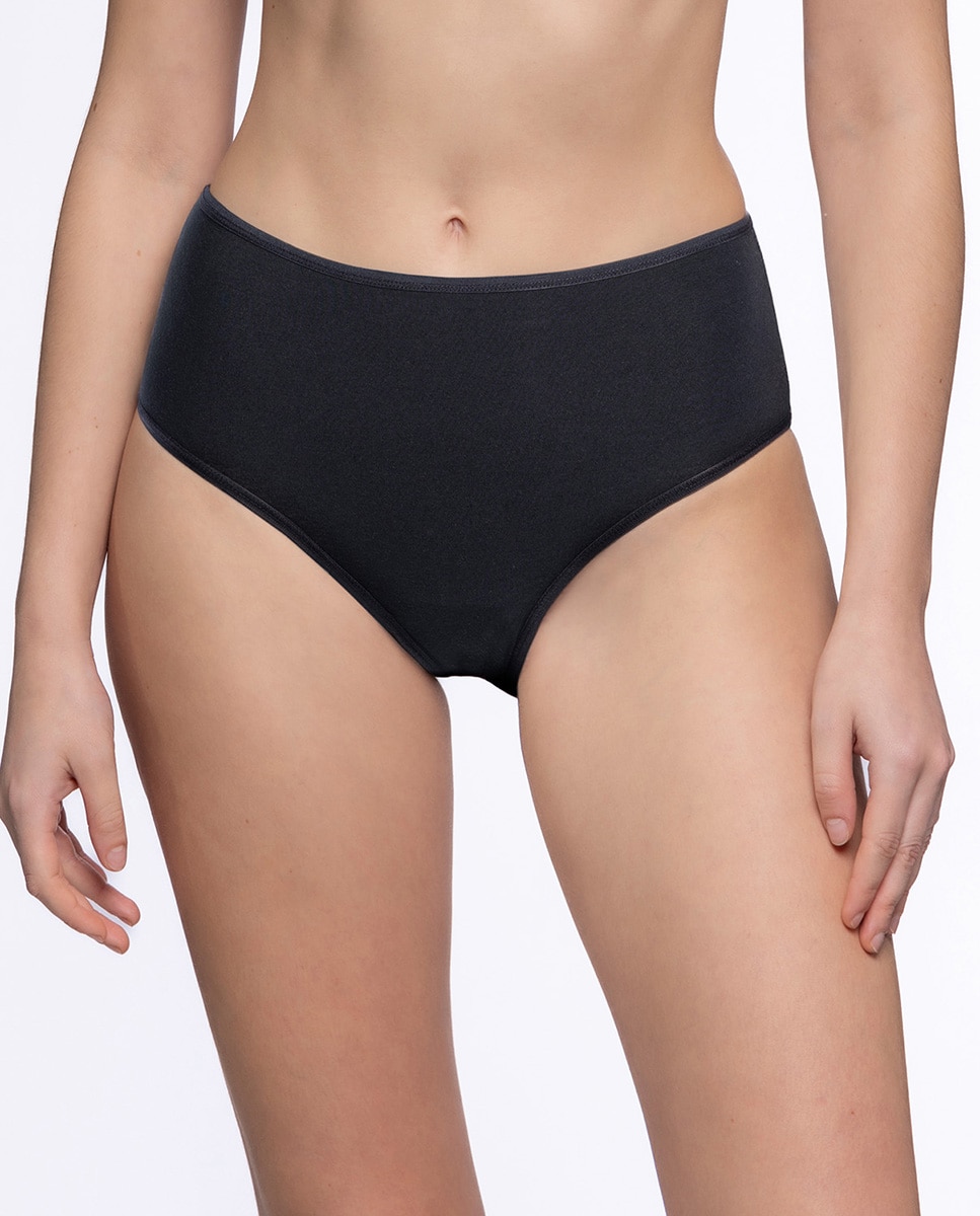 Imagen 0 de Pack de 3 bragas Punto Blanco básicas de algodón Negro