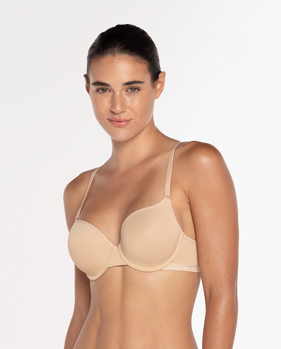 Sujetador de microfibra con aro - Punto Blanco - Beige Beige-1