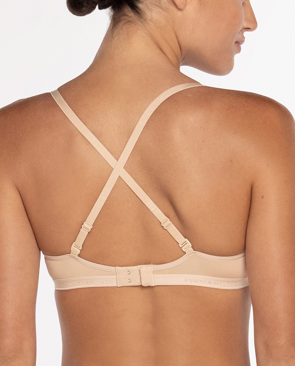 Sujetador de microfibra con aro - Punto Blanco - Beige Beige-3