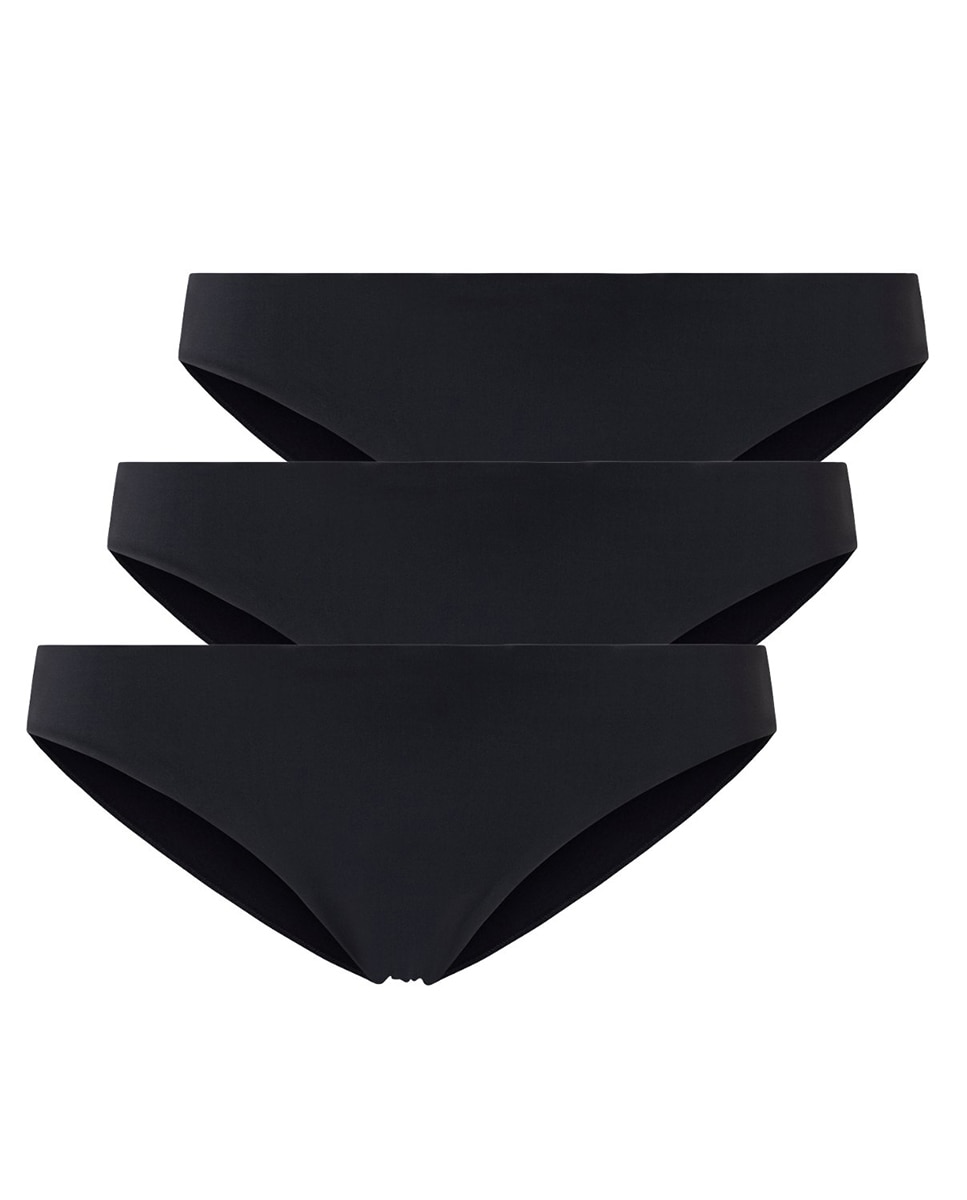 Pack de 3 bragas de microfibra lisa - Punto Blanco - Negro Negro-5