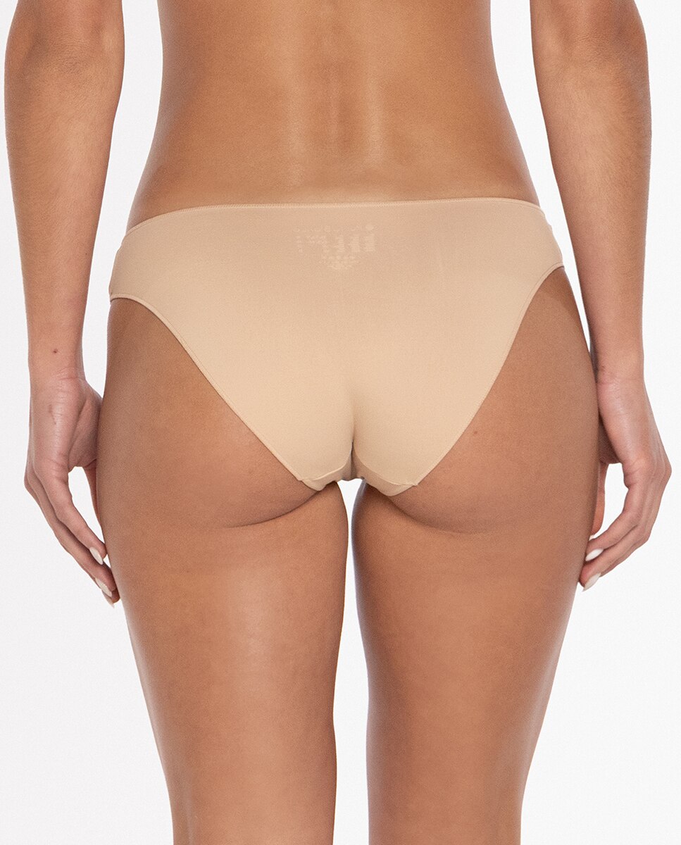 Pack de 3 bragas de microfibra lisa - Punto Blanco - Beige Beige-2