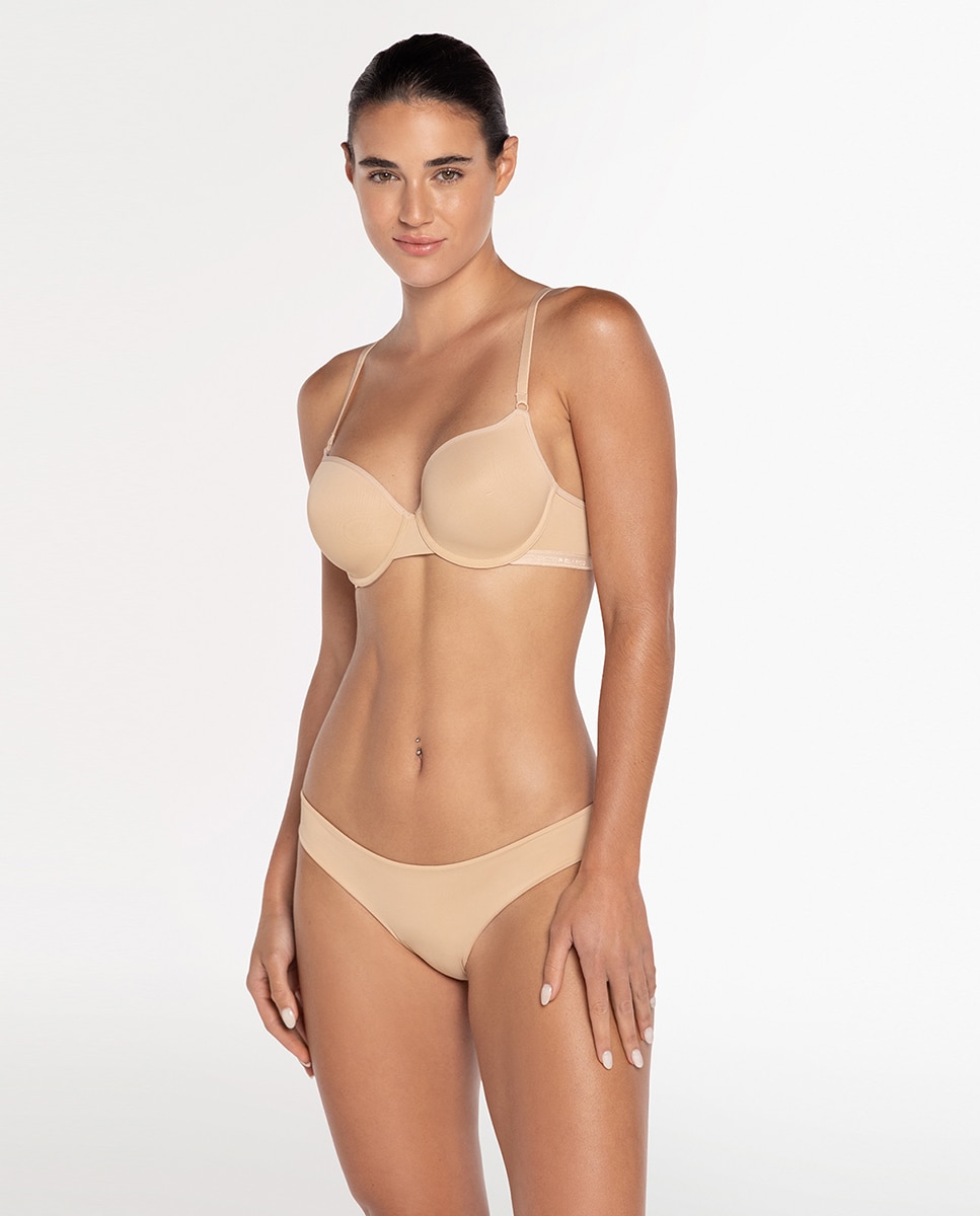 Pack de 3 bragas de microfibra lisa - Punto Blanco - Beige Beige-4