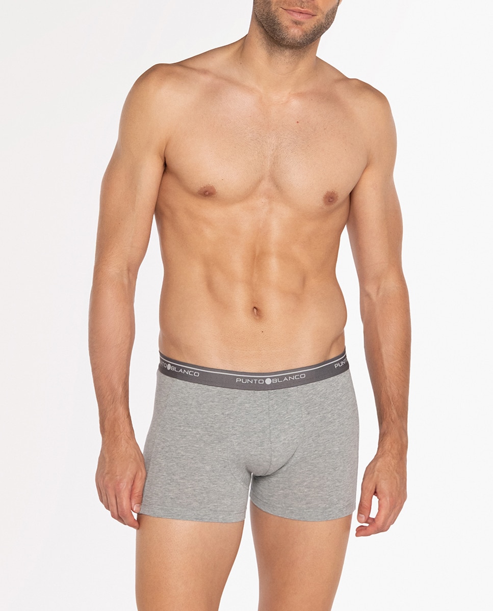 Imagen 2 de Ropa interior de hombre. Pack de 3 bóxers de algodón peinado: 93% y elastano:7%. Costuras interiores planas - Punto Blanco - Multicolor Multicolor
