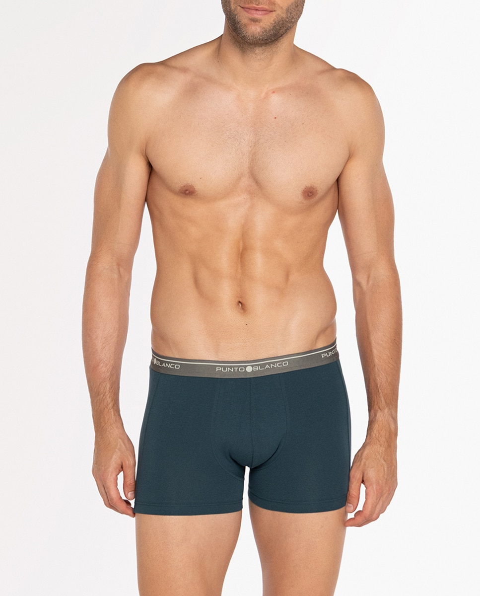 Imagen 3 de Ropa interior de hombre. Pack de 3 bóxers de algodón peinado: 93% y elastano:7%. Costuras interiores planas - Punto Blanco - Multicolor Multicolor