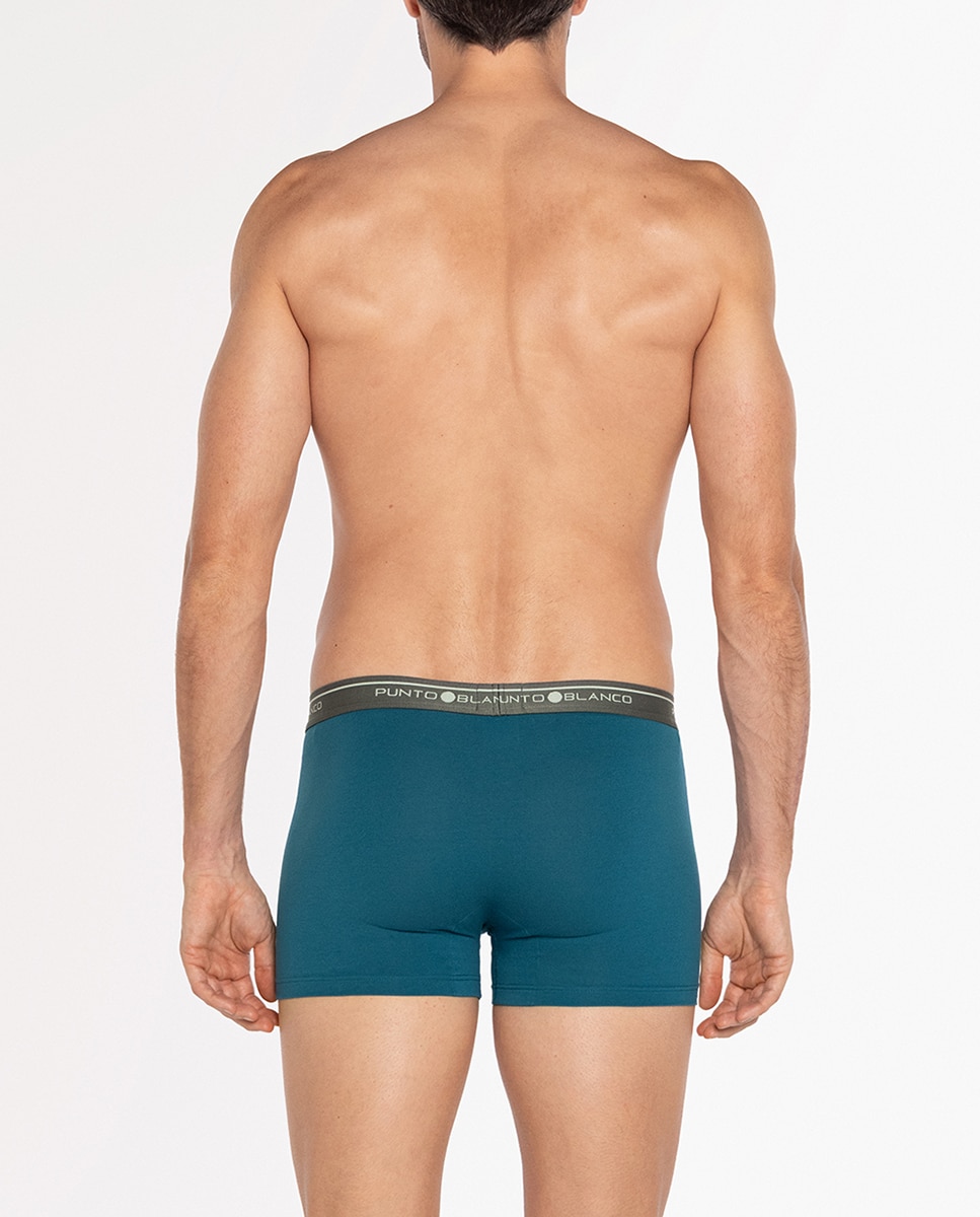 Imagen 4 de Ropa interior de hombre. Pack de 3 bóxers de algodón peinado: 93% y elastano:7%. Costuras interiores planas - Punto Blanco - Multicolor Multicolor