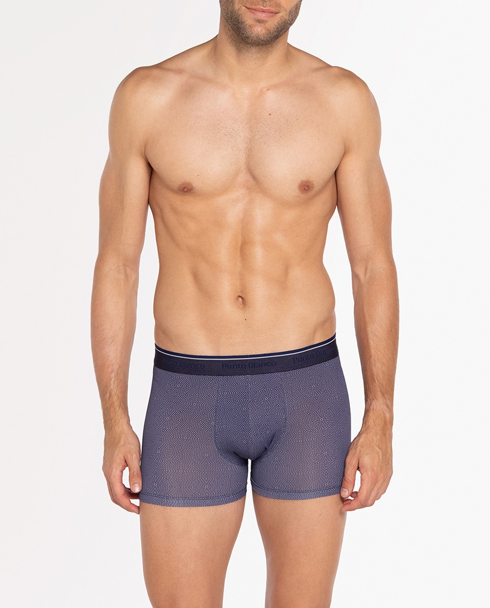 Imagen 1 de Bóxer de hombre - Punto Blanco - Azul marino Azul marino