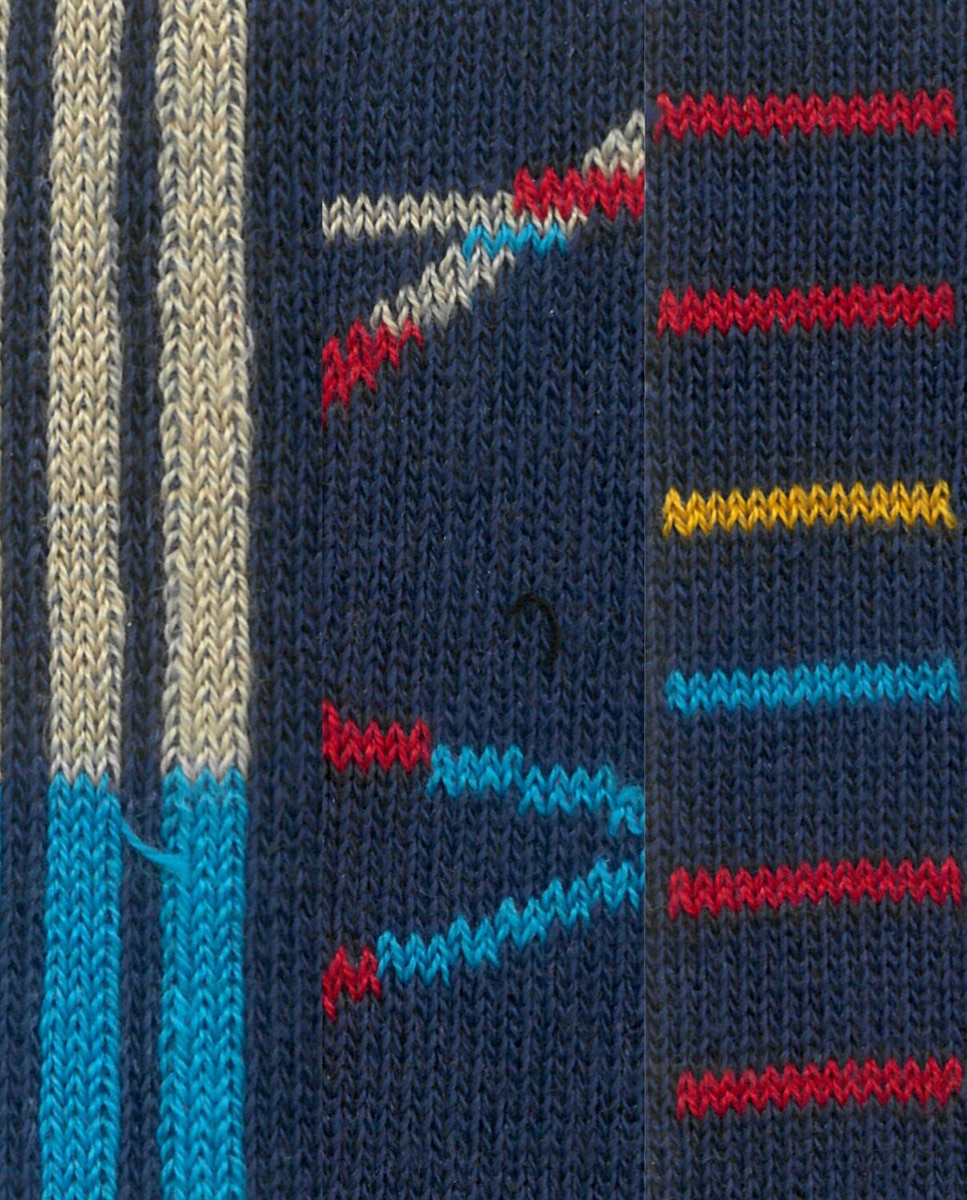 Caja pack de 3 pares de calcetines cortos de algodón orgánico de hombre - Punto Blanco - Azul Azul-2