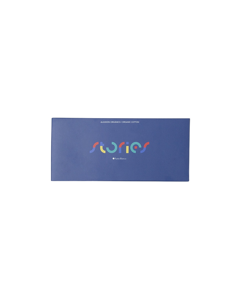 Caja pack de 3 pares de calcetines cortos de algodón orgánico de hombre - Punto Blanco - Azul Azul-3