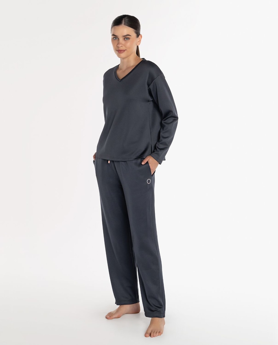 Imagen 0 de Pantalón homewear de mujer de algodón Azul
