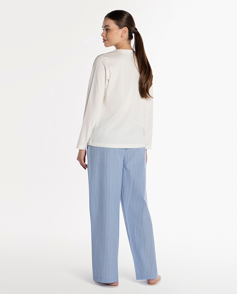 Pijama de mujer de algodón - Punto Blanco - Blanco Blanco-2