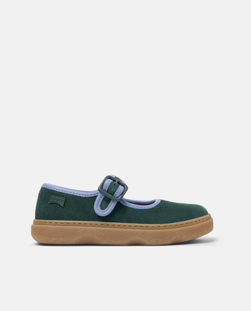 Bailarinas de niña kiddo de piel con hebilla - Camper - Verde Verde-1