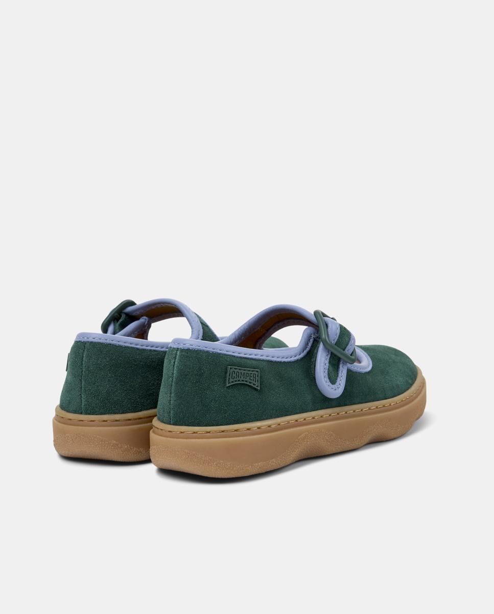 Bailarinas de niña kiddo de piel con hebilla - Camper - Verde Verde-3