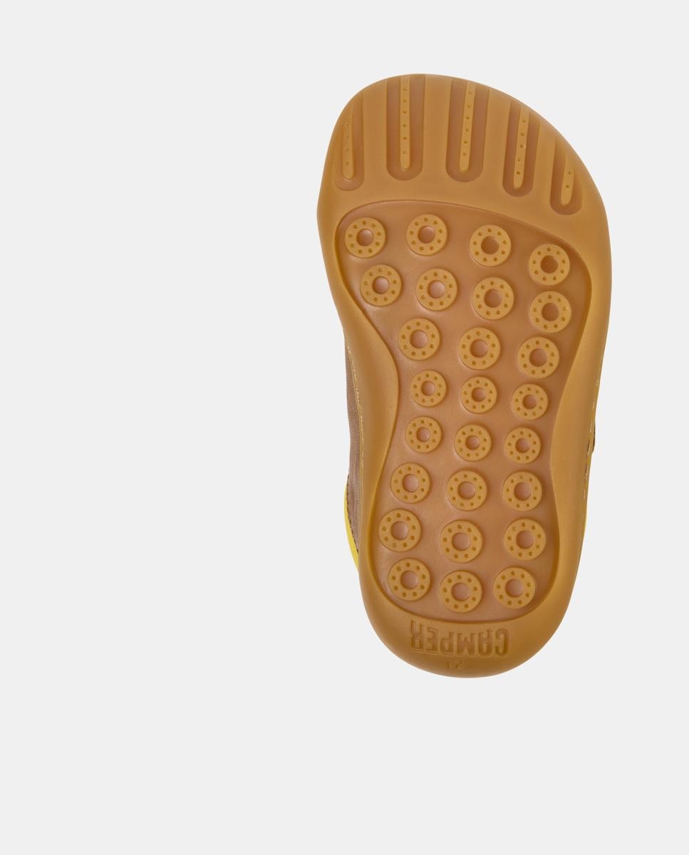 Zapatillas de piel de niños peu cami con cierre adherente - Camper - Marrón Marrón-4