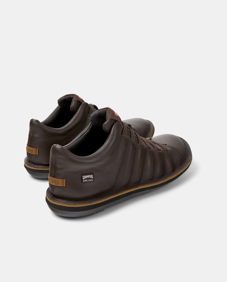 Zapatillas de piel de hombre Beetle con cordones - Camper - Marrón oscuro Marrón oscuro-2