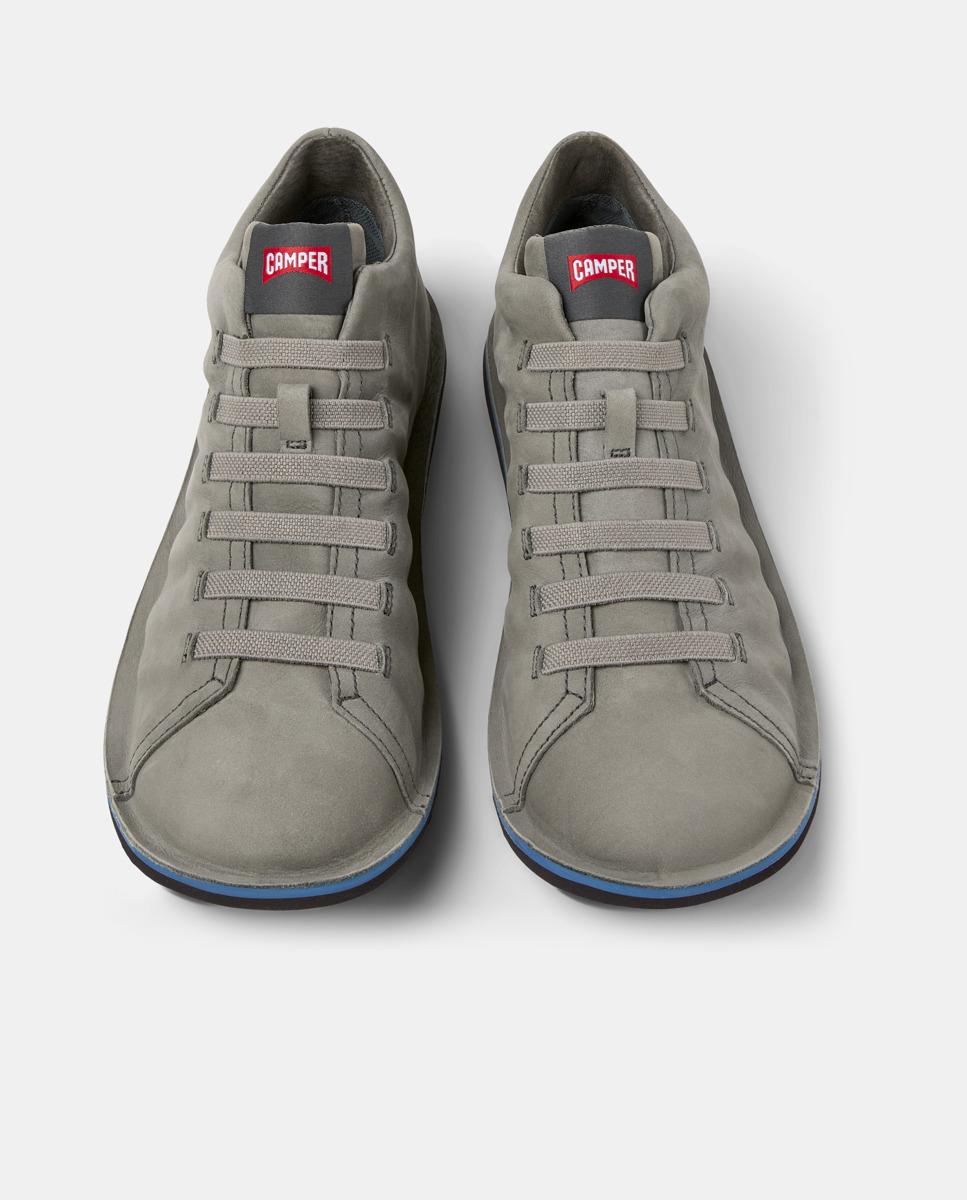 Zapatillas de piel de hombre Beetle con cordones - Camper - Gris Gris-3