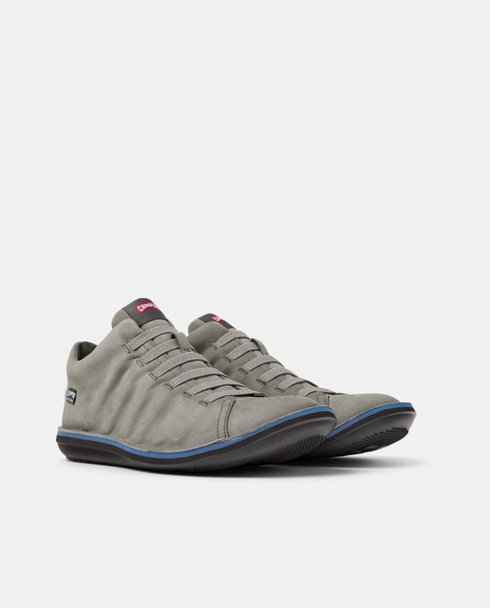 Zapatillas de piel de hombre Beetle con cordones - Camper - Gris Gris-5
