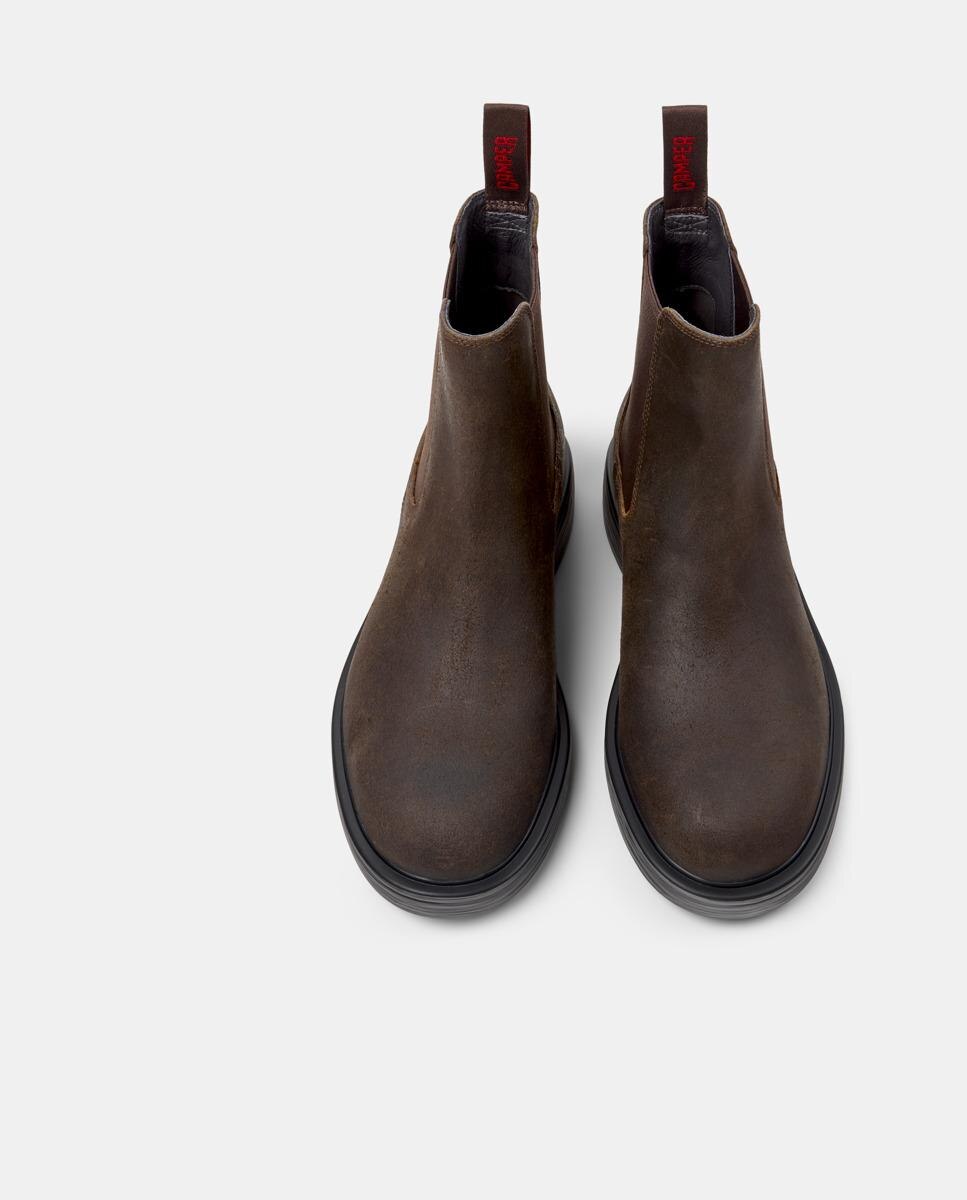 Botines de hombre de piel dean - Camper - Marrón Marrón-3