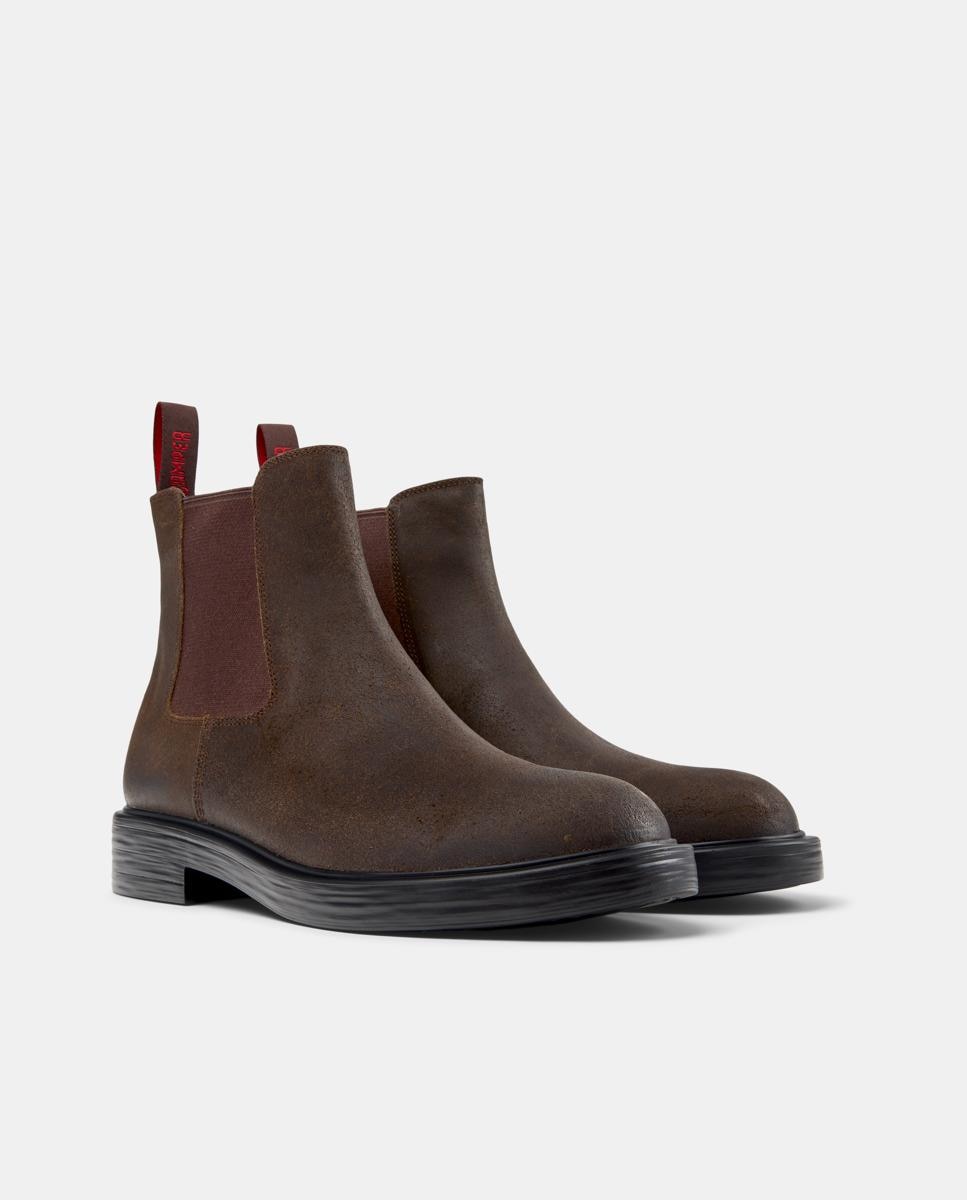 Botines de hombre de piel dean - Camper - Marrón Marrón-5