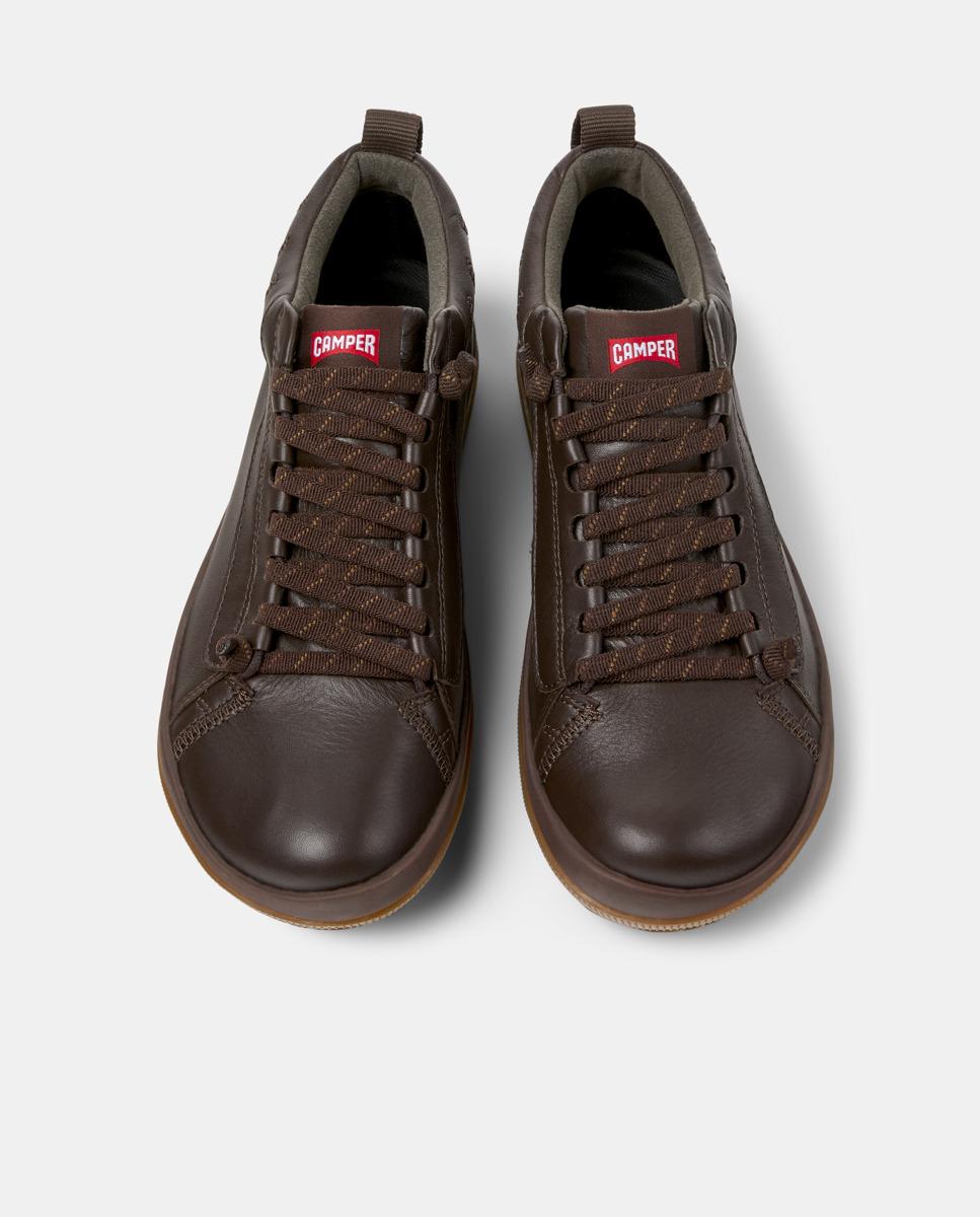 Zapatillas de piel de hombre peu pista gm con cordones - Camper - Marrón Marrón-3