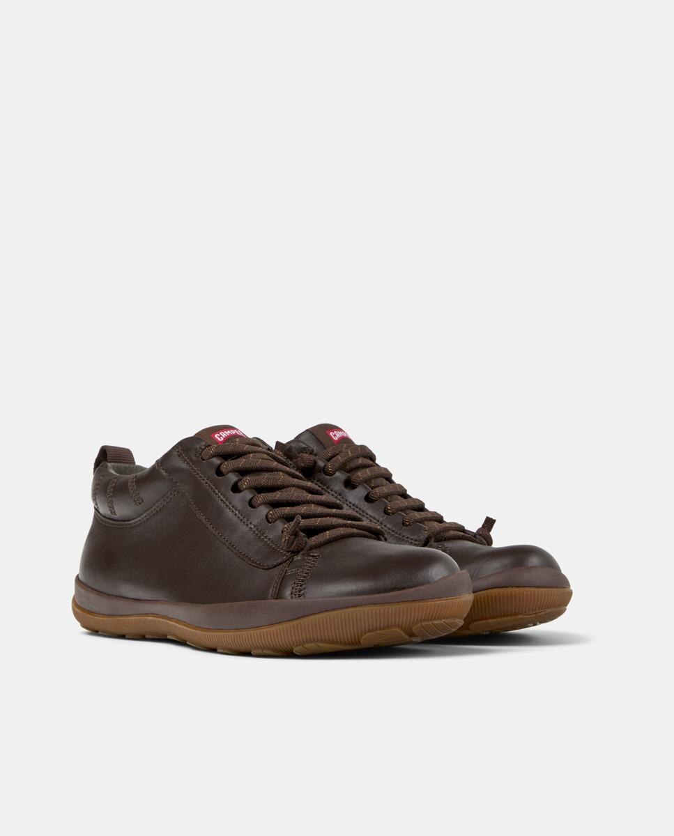 Zapatillas de piel de hombre peu pista gm con cordones - Camper - Marrón Marrón-5