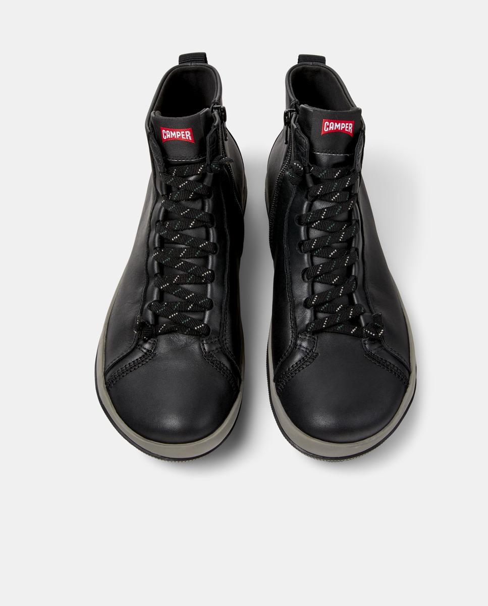 Zapatillas de piel de hombre peu pista gm con cordones - Camper - Negro Negro-3