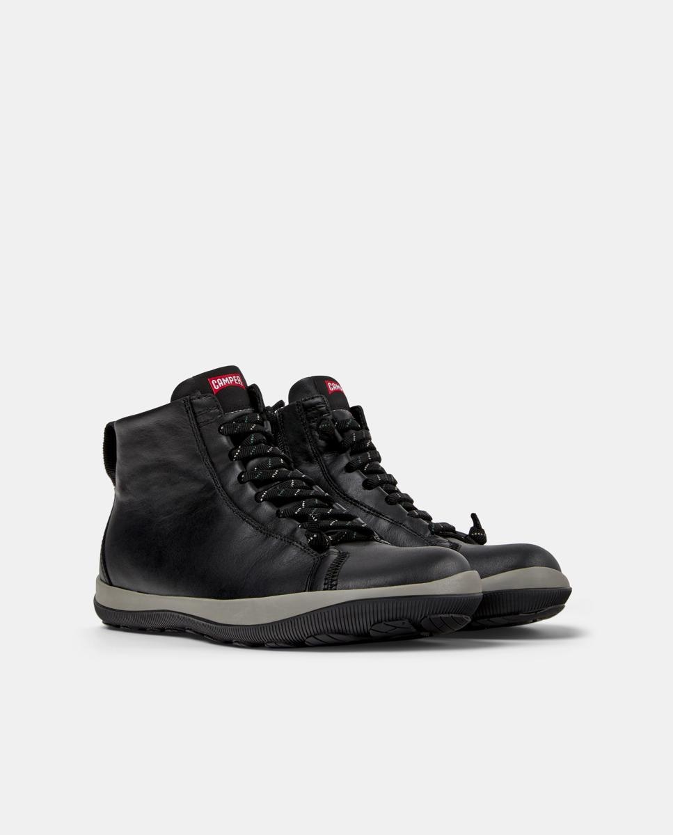 Zapatillas de piel de hombre peu pista gm con cordones - Camper - Negro Negro-5