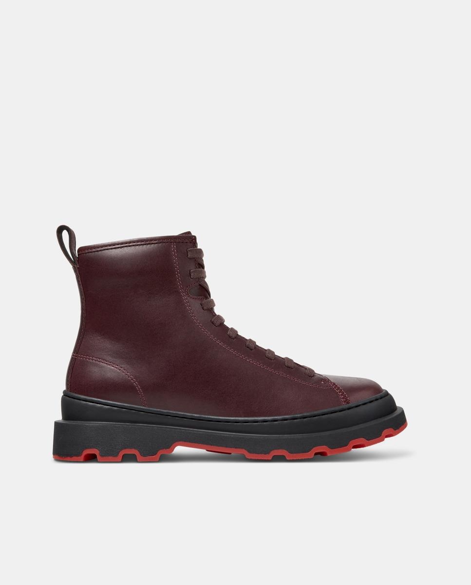 Botines militares de mujer de piel brutus+ - Camper - Burdeos Burdeos-1