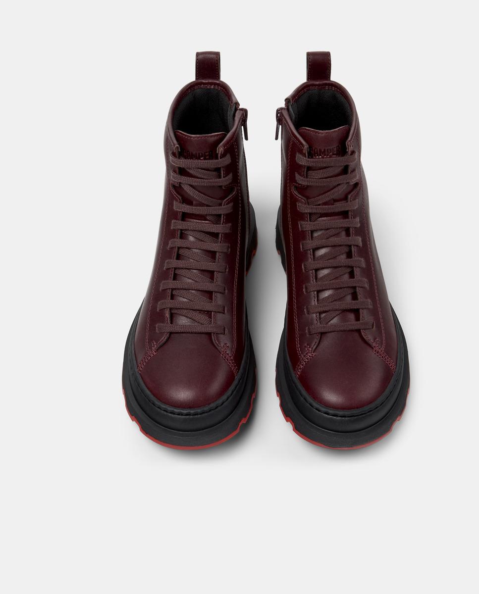 Botines militares de mujer de piel brutus+ - Camper - Burdeos Burdeos-3