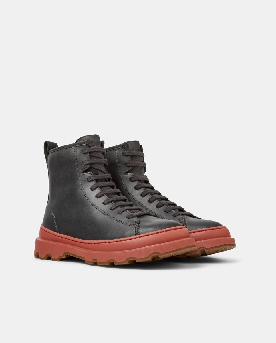 Botines de mujer de piel brutus+ - Camper - Gris Gris-5