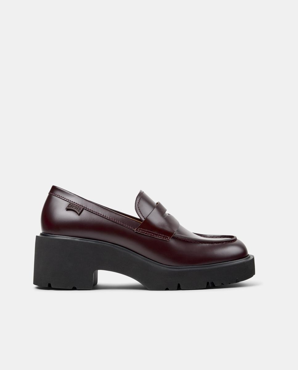 Camper - Mocasines de mujer Milah con plataforma en piel.
