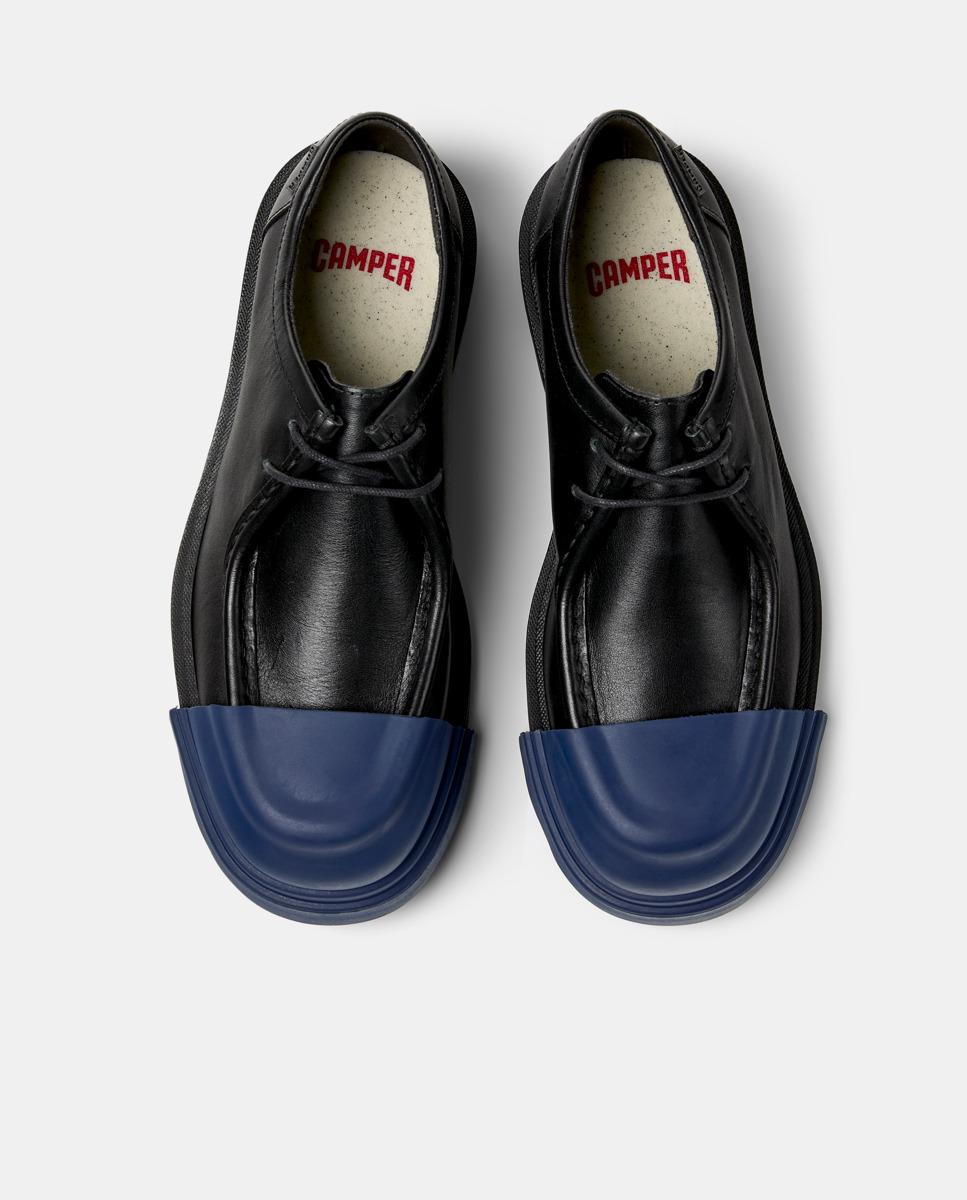 Zapatos de mujer Junction con cordones y puntera redonda - Camper - Negro / Azul Negro / Azul-3