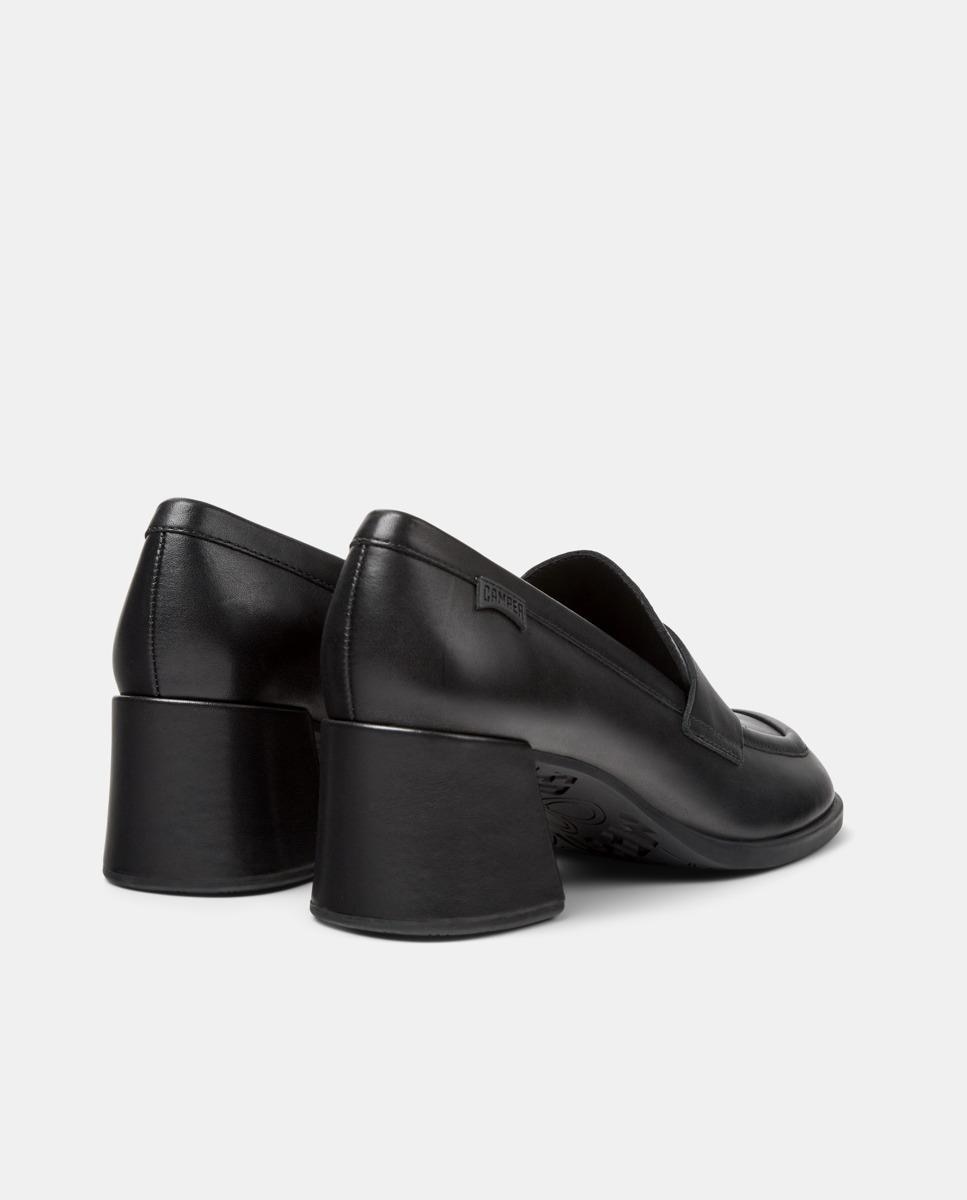 Mocasines de mujer kora de piel con tacón bloque - Camper - Negro Negro-2
