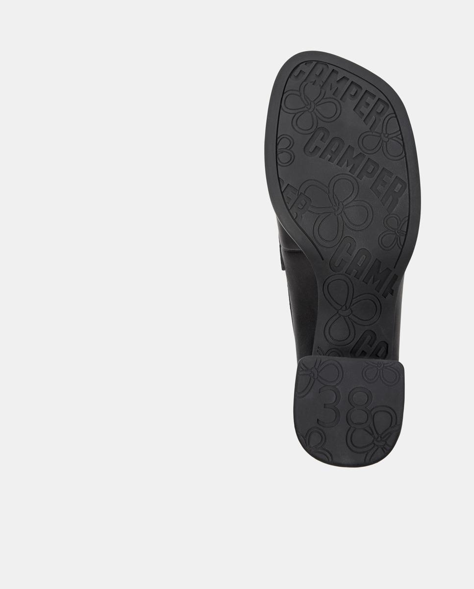 Mocasines de mujer kora de piel con tacón bloque - Camper - Negro Negro-4