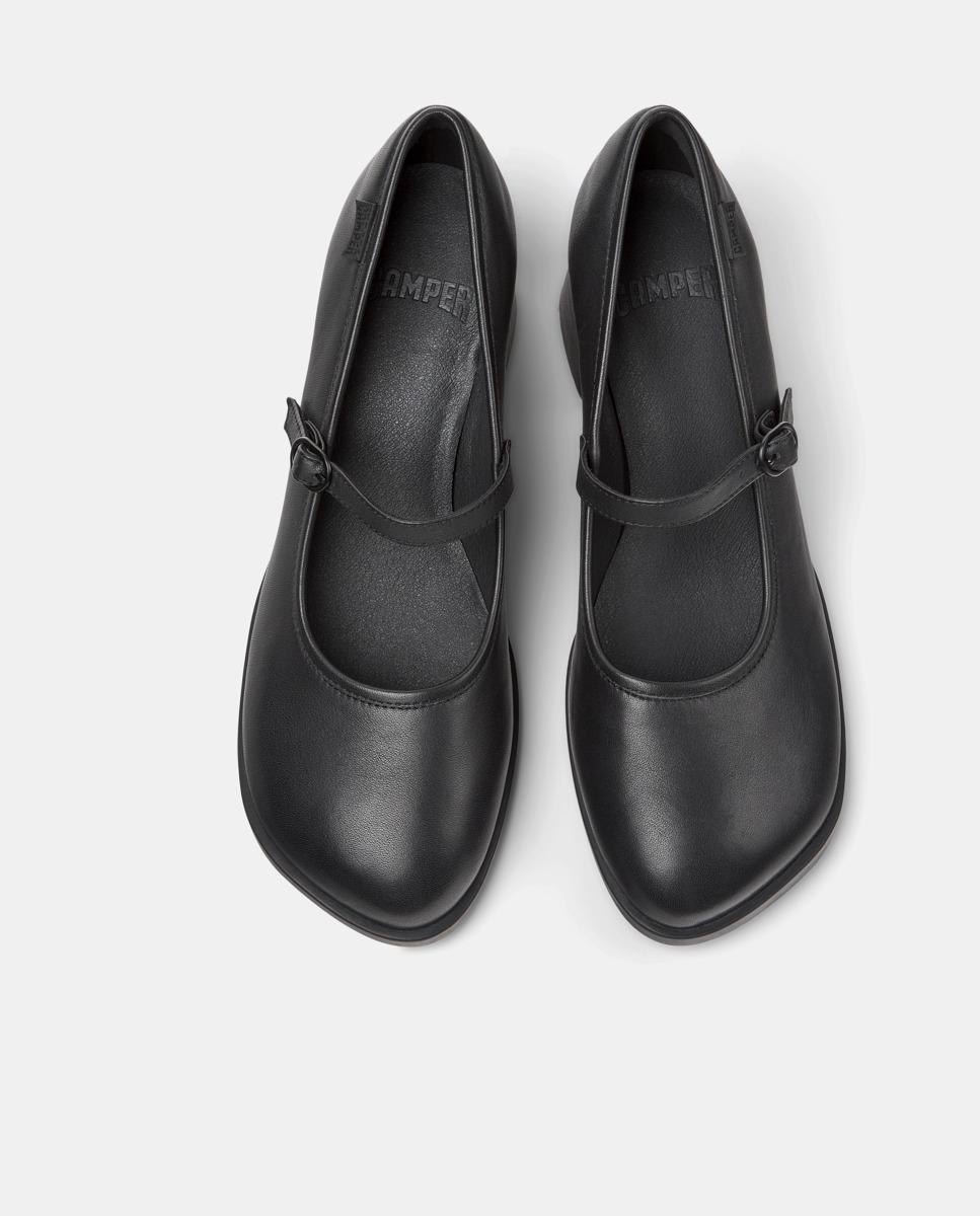 Mocasines con tacón de mujer de piel kora - Camper - Negro Negro-3
