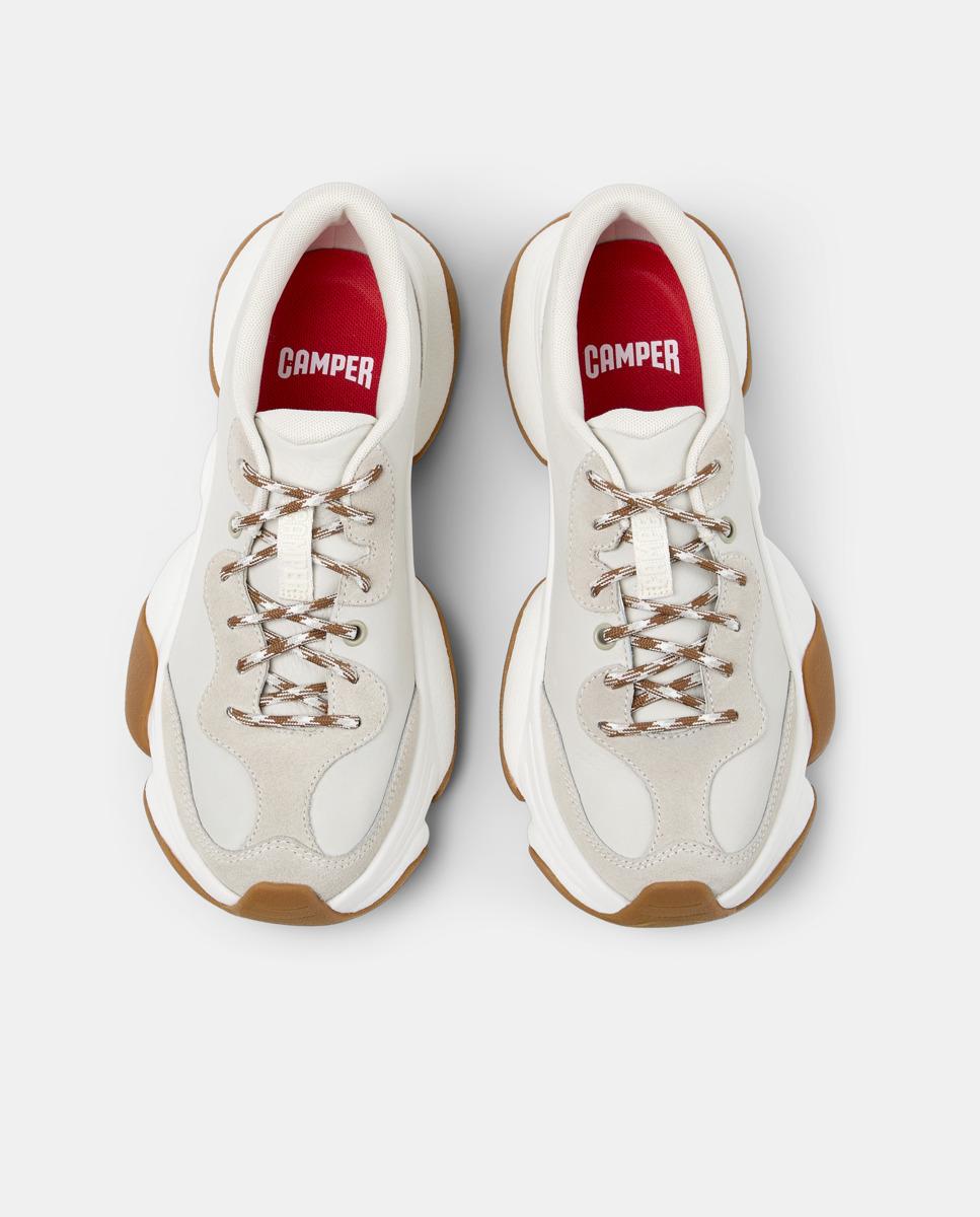 Zapatillas de piel de mujer karst 2 - Camper - Blanco Blanco-3