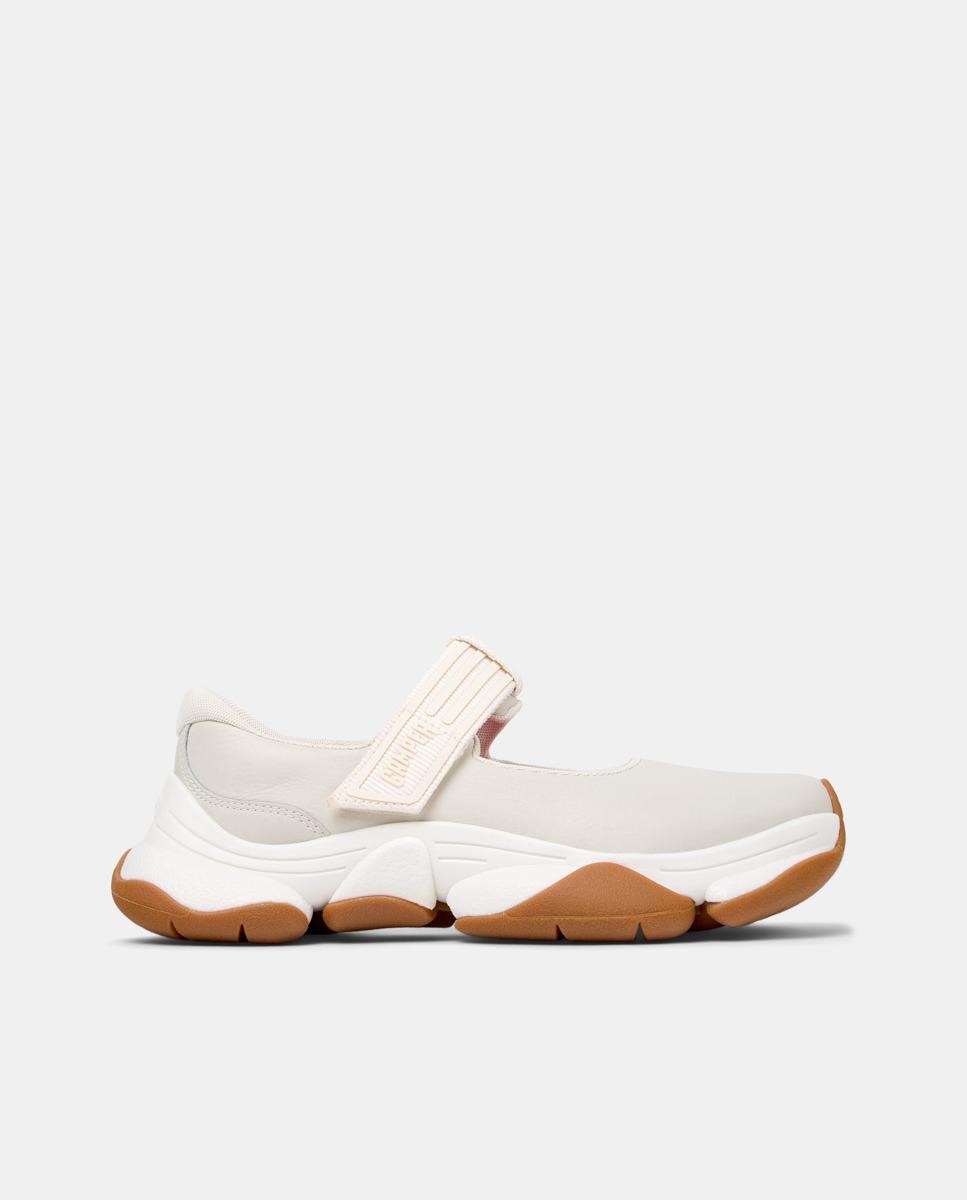Merceditas planas de mujer de piel karst 2 - Camper - Blanco Blanco-1