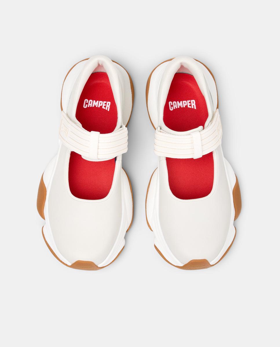 Merceditas planas de mujer de piel karst 2 - Camper - Blanco Blanco-3