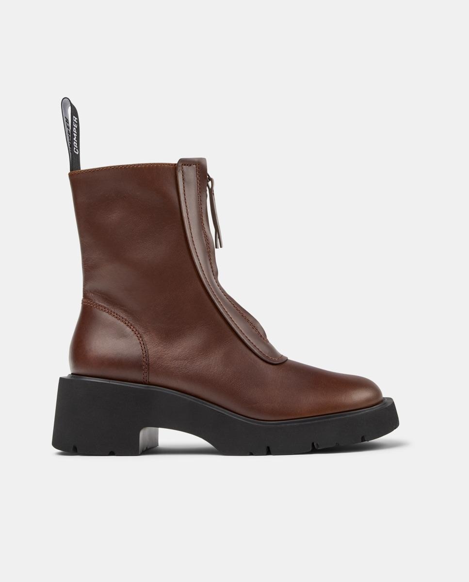 Botines de piel de mujer milah - Camper - Marrón Marrón-1
