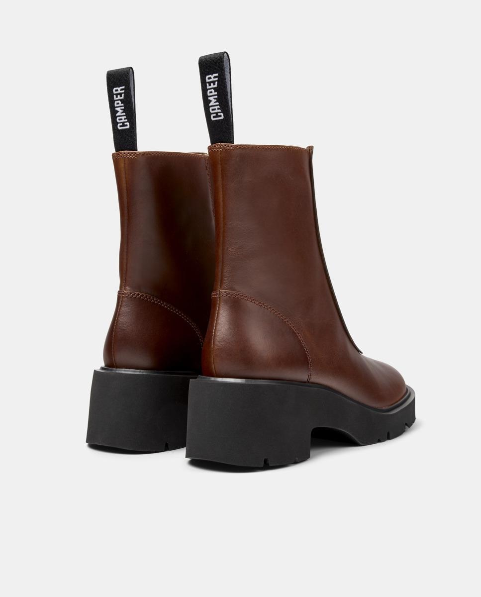 Botines de piel de mujer milah - Camper - Marrón Marrón-3