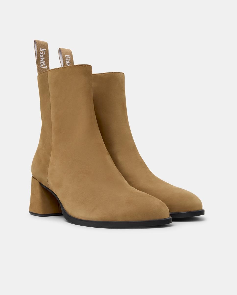 Botines de mujer de piel kora - Camper - Marrón Marrón-5