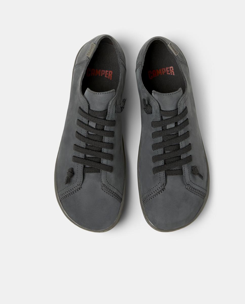 Zapatillas de piel de mujer Peu Cami con cordones - Camper - Gris oscuro Gris oscuro-3