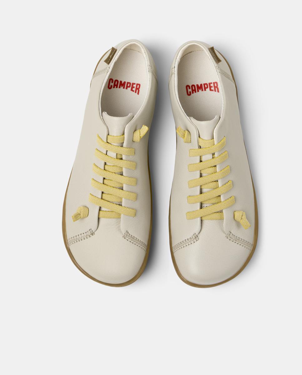 Zapatillas de piel de mujer peu cami con cordones - Camper - Gris Gris-2