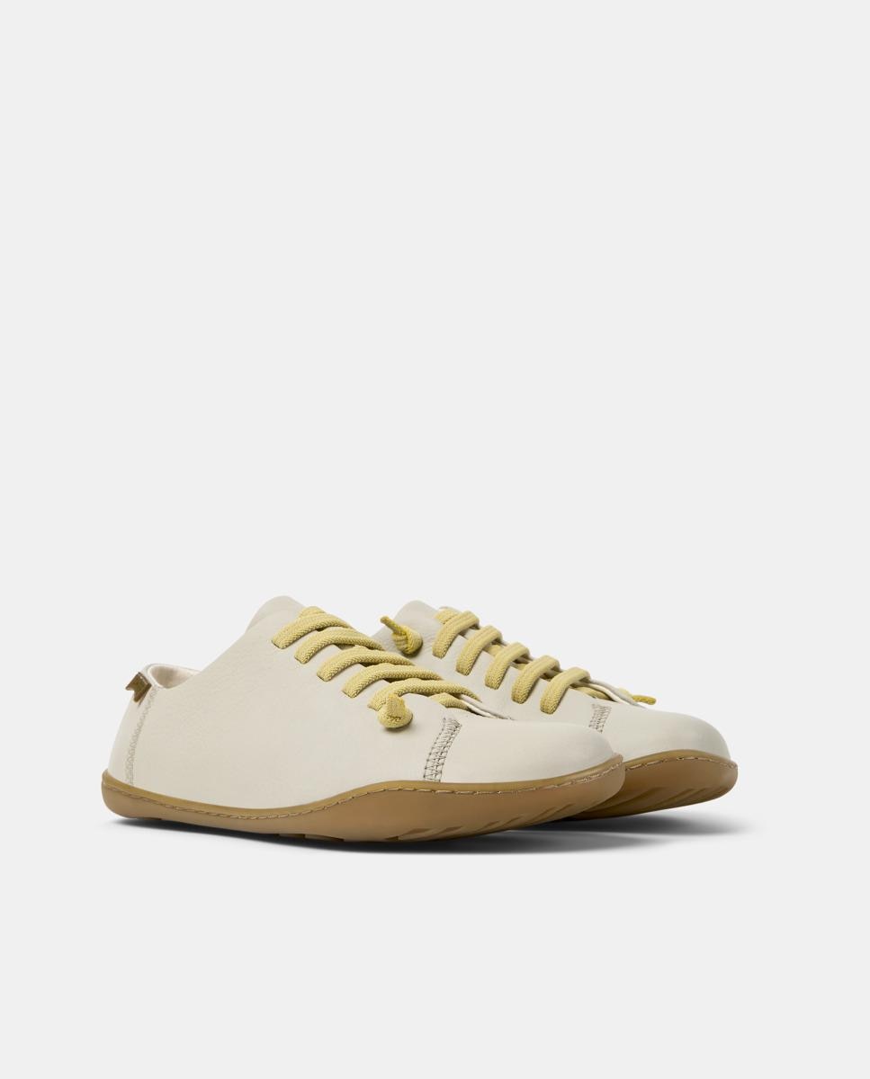 Zapatillas de piel de mujer peu cami con cordones - Camper - Gris Gris-5
