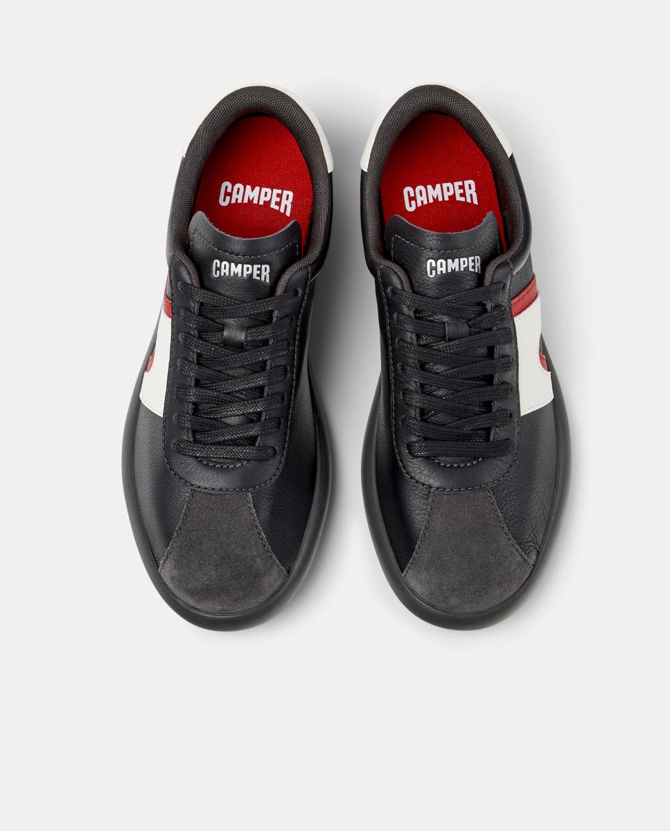 Zapatillas de mujer Pelotas Soller de piel - Camper - Negro Negro-3