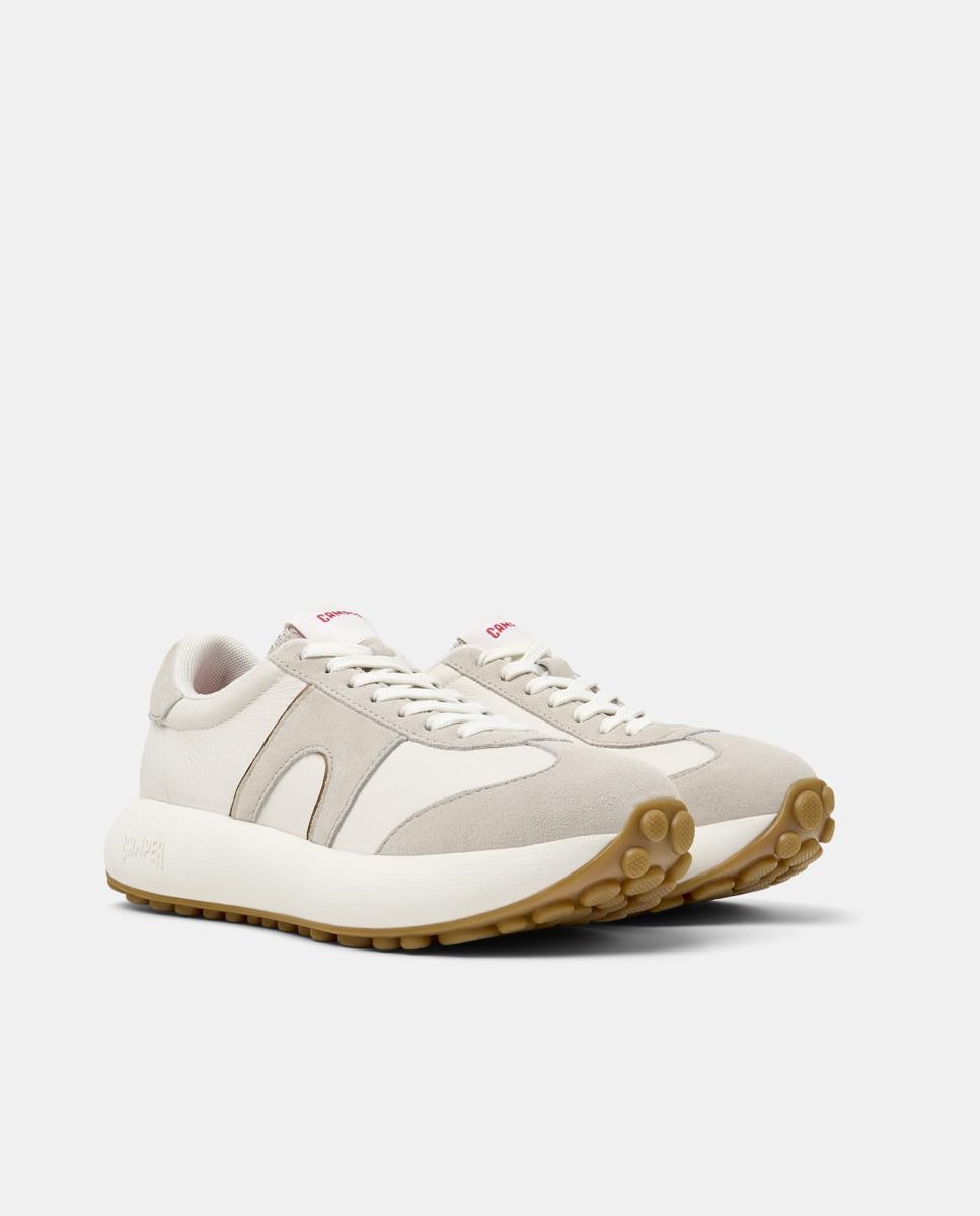 Zapatillas de piel de mujer Pelotas Athens con cordones - Camper - Blanco Blanco-5