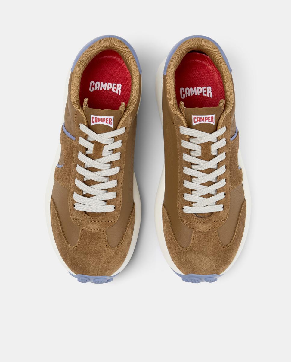 Zapatillas de piel de mujer Pelotas Athens con cordones - Camper - Marrón Marrón-3