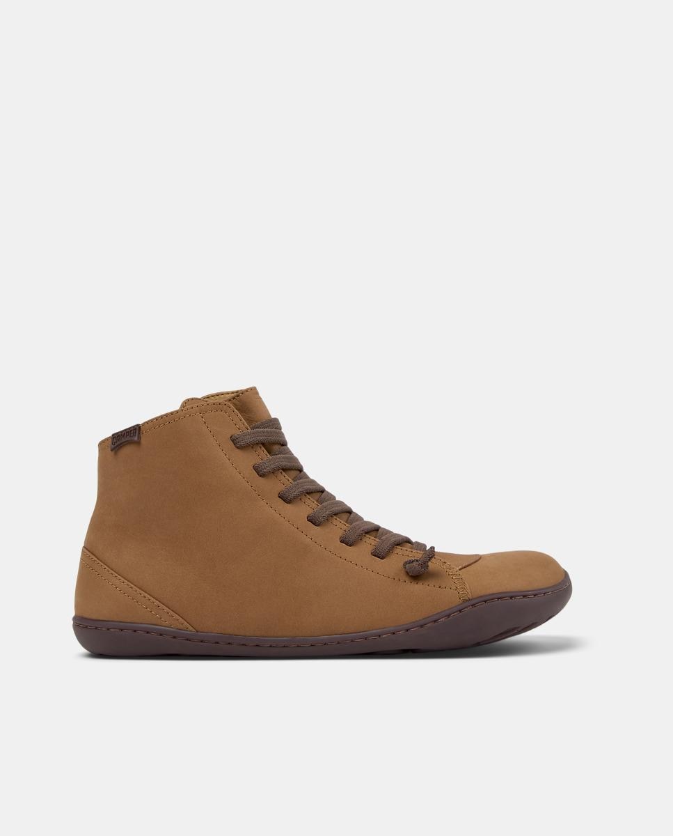 Botines de mujer peu cami de piel con cierre de cordones - Camper - Marrón Marrón-1